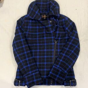 M Blue Plaid Coat